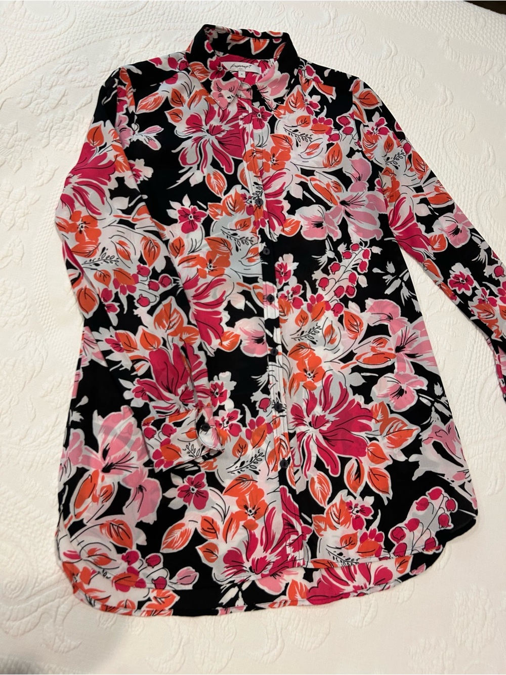 Foxcroft floral tunic blouse